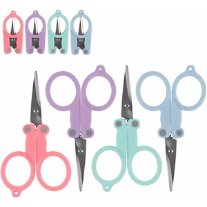 image:imageJubileeYarn Folding Scissors TSA Compliant and Portable Compact Safe Travel Scissors Stainless Steel Retractable  4 UnitsAssortment