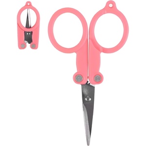 image:imageJubileeYarn Folding Scissors TSA Compliant and Portable Compact Safe Travel Scissors Stainless Steel Retractable  4 UnitsPerfect Pink