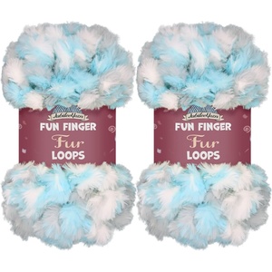 image:imageJubileeYarn Fun Finger Faux Fur Loops Yarn  200gSkein Jumbo Polyester  Heron  2 Skeins10 Heron