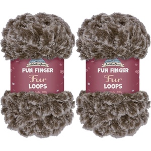 image:imageJubileeYarn Fun Finger Faux Fur Loops Yarn  200gSkein Jumbo Polyester  Heron  2 Skeins111 Wren