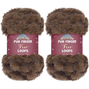 image:imageJubileeYarn Fun Finger Faux Fur Loops Yarn  200gSkein Jumbo Polyester  Heron  2 Skeins14 Chestnut Brown