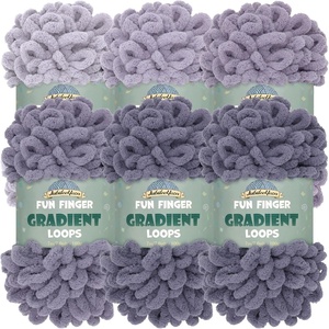 image:imageJubileeYarn Fun Finger Gradient Loops Yarn  100gSkein Jumbo Polyester  Juno  4 Skeins602 Mercury