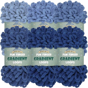 image:imageJubileeYarn Fun Finger Gradient Loops Yarn  100gSkein Jumbo Polyester  Jupiter  6 Skeins 5 Shades4029 Neptune
