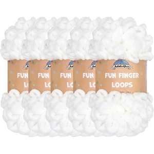 image:imageJubileeYarn Fun Finger Loops Yarn  100gSkein Jumbo Polyester  Dusty Maroon  5 Skeins003 White