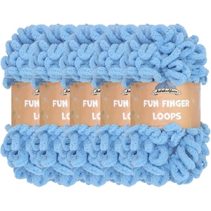 image:imageJubileeYarn Fun Finger Loops Yarn  100gSkein Jumbo Polyester  Dusty Maroon  5 Skeins005 Maritime Blue