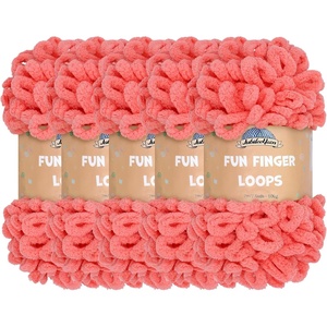 image:imageJubileeYarn Fun Finger Loops Yarn  100gSkein Jumbo Polyester  Dusty Maroon  5 Skeins037 Sherbert