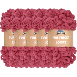image:imageJubileeYarn Fun Finger Loops Yarn  100gSkein Jumbo Polyester  Dusty Maroon  5 Skeins039 Dusty Maroon