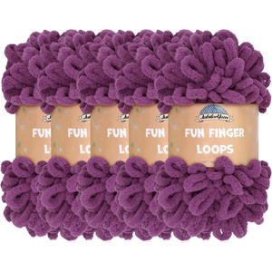 image:imageJubileeYarn Fun Finger Loops Yarn  100gSkein Jumbo Polyester  Dusty Maroon  5 Skeins040 Berry Blast