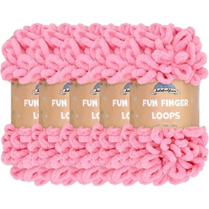 image:imageJubileeYarn Fun Finger Loops Yarn  100gSkein Jumbo Polyester  Dusty Maroon  5 Skeins043 Tickled Pink