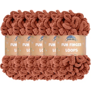 image:imageJubileeYarn Fun Finger Loops Yarn  100gSkein Jumbo Polyester  Dusty Maroon  5 Skeins048 Umber