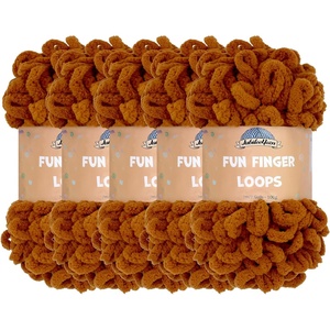 image:imageJubileeYarn Fun Finger Loops Yarn  100gSkein Jumbo Polyester  Dusty Maroon  5 Skeins050 Hickory