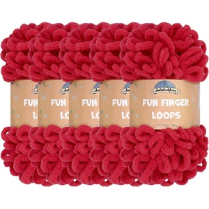 image:imageJubileeYarn Fun Finger Loops Yarn  100gSkein Jumbo Polyester  Dusty Maroon  5 Skeins065 Scarlatta