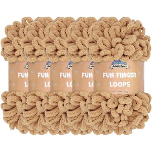 image:imageJubileeYarn Fun Finger Loops Yarn  100gSkein Jumbo Polyester  Dusty Maroon  5 Skeins1225 Sand
