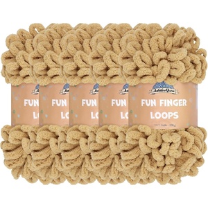 image:imageJubileeYarn Fun Finger Loops Yarn  100gSkein Jumbo Polyester  Dusty Maroon  5 Skeins1324 Lark