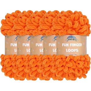 image:imageJubileeYarn Fun Finger Loops Yarn  100gSkein Jumbo Polyester  Dusty Maroon  5 Skeins1359 Orange Peel