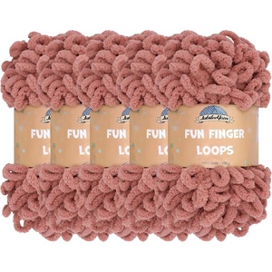 image:imageJubileeYarn Fun Finger Loops Yarn  100gSkein Jumbo Polyester  Dusty Maroon  5 Skeins1522 Rose Dawn