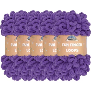 image:imageJubileeYarn Fun Finger Loops Yarn  100gSkein Jumbo Polyester  Dusty Maroon  5 Skeins3838 Ultra Violet