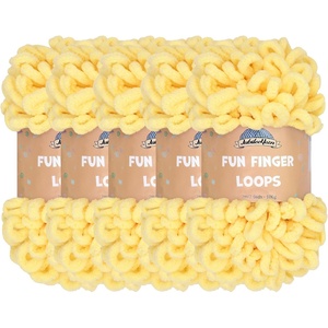 image:imageJubileeYarn Fun Finger Loops Yarn  100gSkein Jumbo Polyester  Dusty Maroon  5 Skeins600 Light Buttercream