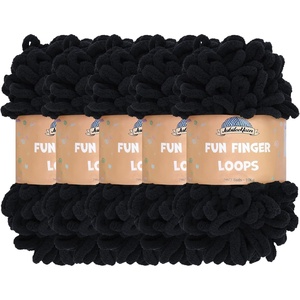 image:imageJubileeYarn Fun Finger Loops Yarn  100gSkein Jumbo Polyester  Dusty Maroon  5 SkeinsBlack