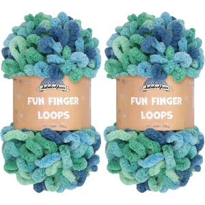 image:imageJubileeYarn Fun Finger Loops Yarn  100gSkein Jumbo Polyester  Hecate  4 Skeins136 Oceanus