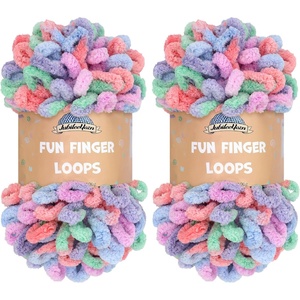 image:imageJubileeYarn Fun Finger Loops Yarn  100gSkein Jumbo Polyester  Hecate  4 Skeins137 Eros