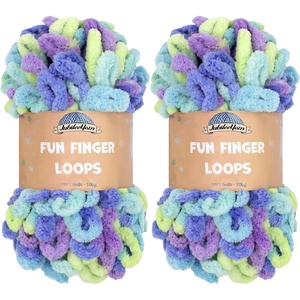 image:imageJubileeYarn Fun Finger Loops Yarn  100gSkein Jumbo Polyester  Hecate  4 Skeins150 Ersa