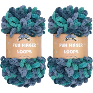image:imageJubileeYarn Fun Finger Loops Yarn  100gSkein Jumbo Polyester  Iris  4 Skeins020 Poseidon