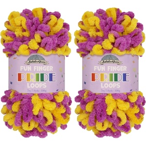 image:imageJubileeYarn Fun Finger Loops Yarn  100gSkein Jumbo Polyester  Iris  4 Skeins055 Drrge