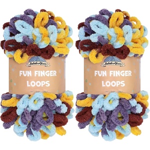 image:imageJubileeYarn Fun Finger Loops Yarn  100gSkein Jumbo Polyester  Iris  4 Skeins111 Iris