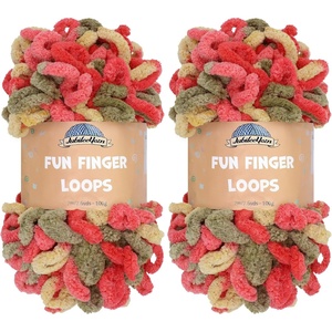 image:imageJubileeYarn Fun Finger Loops Yarn  100gSkein Jumbo Polyester  Iris  4 Skeins116 Janus