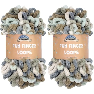 image:imageJubileeYarn Fun Finger Loops Yarn  100gSkein Jumbo Polyester  Iris  4 Skeins144 Selene