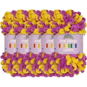 image:imageJubileeYarn Fun Finger Loops Yarn  100gSkein Jumbo Polyester  Janus  5 Skeins055 Drrge