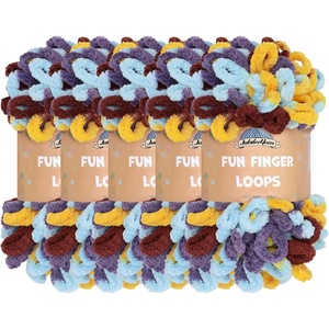 image:imageJubileeYarn Fun Finger Loops Yarn  100gSkein Jumbo Polyester  Janus  5 Skeins111 Iris