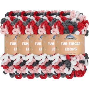 image:imageJubileeYarn Fun Finger Loops Yarn  100gSkein Jumbo Polyester  Janus  5 Skeins121 Apollo