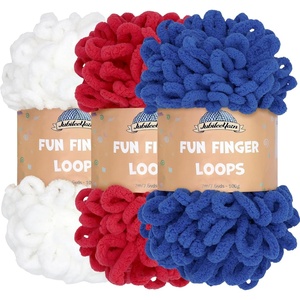 image:imageJubileeYarn Fun Finger Loops Yarn  100gSkein Jumbo Polyester  Ktrinos  3 Skeins083 Patriotiks