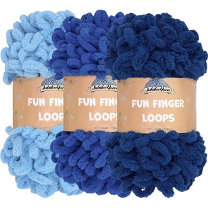 image:imageJubileeYarn Fun Finger Loops Yarn  100gSkein Jumbo Polyester  Ktrinos  3 Skeins098 Ble