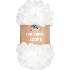 image:imageJubileeYarn Fun Finger Loops Yarn  100gSkein Jumbo Polyester  Lark  3 Skeins003 White