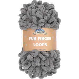 image:imageJubileeYarn Fun Finger Loops Yarn  100gSkein Jumbo Polyester  Lark  3 Skeins004 Grey