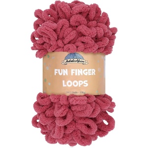 image:imageJubileeYarn Fun Finger Loops Yarn  100gSkein Jumbo Polyester  Lark  3 Skeins039 Dusty Maroon