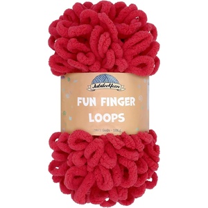 image:imageJubileeYarn Fun Finger Loops Yarn  100gSkein Jumbo Polyester  Lark  3 Skeins065 Scarlatta