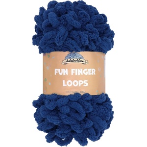 image:imageJubileeYarn Fun Finger Loops Yarn  100gSkein Jumbo Polyester  Lark  3 Skeins4029 Navy