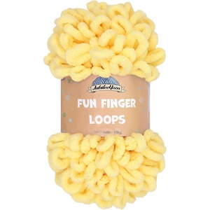 image:imageJubileeYarn Fun Finger Loops Yarn  100gSkein Jumbo Polyester  Lark  3 Skeins600 Light Buttercream