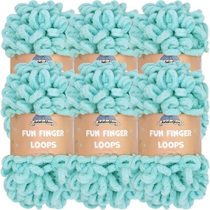 image:imageJubileeYarn Fun Finger Loops Yarn  100gSkein Jumbo Polyester  Limoncello  6 Skeins002 Blue