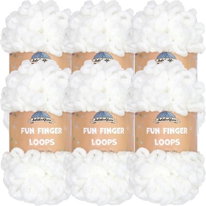 image:imageJubileeYarn Fun Finger Loops Yarn  100gSkein Jumbo Polyester  Limoncello  6 Skeins003 White