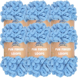 image:imageJubileeYarn Fun Finger Loops Yarn  100gSkein Jumbo Polyester  Limoncello  6 Skeins005 Maritime Blue