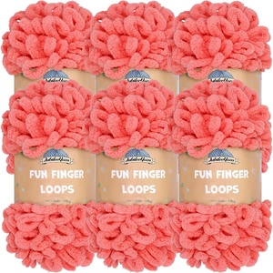 image:imageJubileeYarn Fun Finger Loops Yarn  100gSkein Jumbo Polyester  Limoncello  6 Skeins037 Sherbert