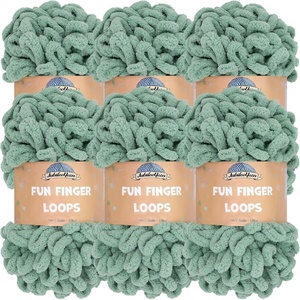 image:imageJubileeYarn Fun Finger Loops Yarn  100gSkein Jumbo Polyester  Limoncello  6 Skeins038 Hunter