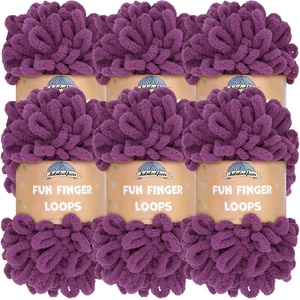 image:imageJubileeYarn Fun Finger Loops Yarn  100gSkein Jumbo Polyester  Limoncello  6 Skeins040 Berry Blast