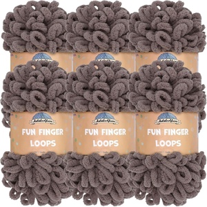 image:imageJubileeYarn Fun Finger Loops Yarn  100gSkein Jumbo Polyester  Limoncello  6 Skeins041 Cacao