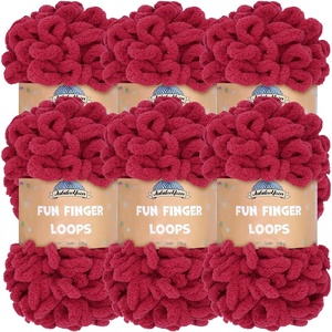 image:imageJubileeYarn Fun Finger Loops Yarn  100gSkein Jumbo Polyester  Limoncello  6 Skeins042 Sangre